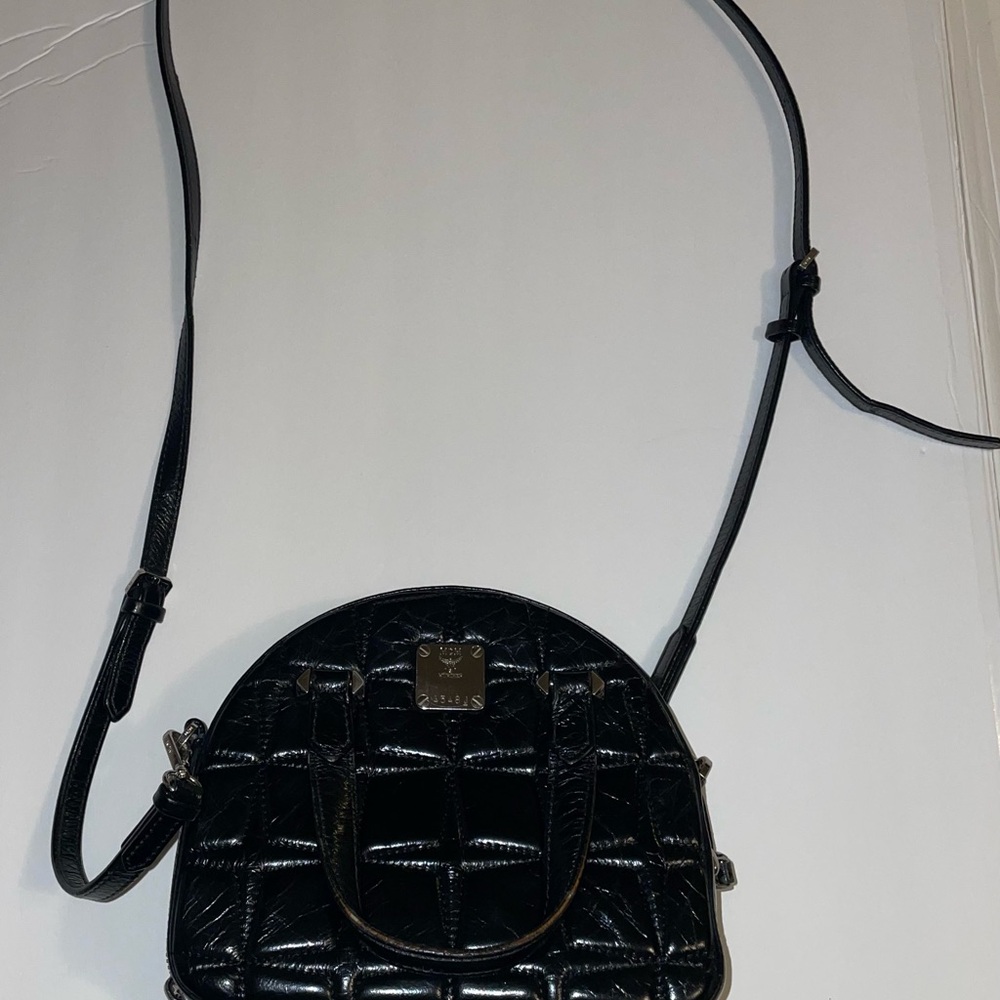 MCM Black Embossed Crossbody Bag